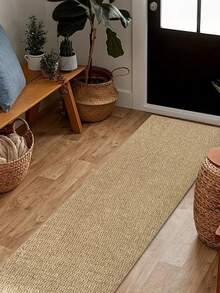 Linen-Like Texture Area Rug, Suitable For Living Room, Bedroom, Hallway, Entryway, Laundry Room, Kitchen, Dining Room - Indoor All-Season Home Decor Carpet, Washable & Non-Slip, Suitable For Home Use As Hallway Rug, Bedroom Rug, Kitchen Rug, Bedside Rug, Home Decor, Kitchen Decor - Brown - View 3