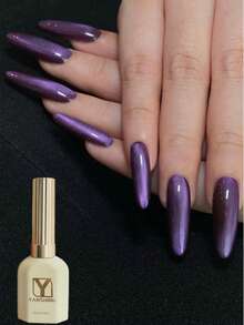 15毫升紫色磁性猫眼凝胶指甲油 – 丝绒般闪亮的紫色效果，可卸除UV/LED凝胶，适用于DIY和沙龙美甲 - 紫色 - 查看 8