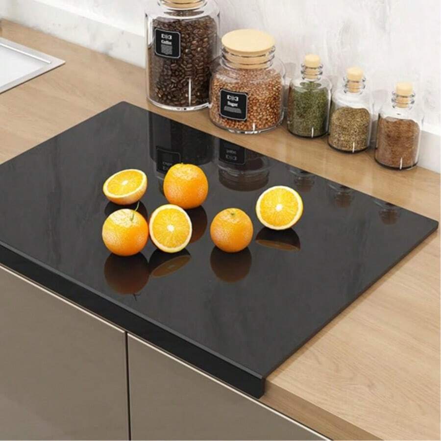 Acrylic Cutting Board With Counter Lip | 60% Thicker & Durable | Food-Kitchen Tool | Perfect For Protecting Countertops | Versatile & Easy To Clean | Ideal For Home & Professional Use - màu đen - Xem 1