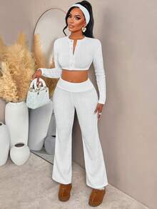 AIJ Amarillo Knit Texture Jacket And Pants Set, Young Lady Style Two Pieces Outfit, Suitable For Commuting, Winter Afternoon Tea And Shopping, Latest Autumn/Winter Young Lady Warm Clothing - أبيض حليبي - مشاهدة 7