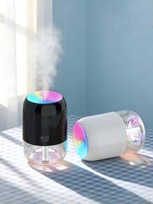 1pc 180ml Bedroom Humidifier, With 2 Working Modes, Colorful Night Light, Silent Mist, Home Electric Air Purifier, Small Aroma Diffuser, Can Be Used With Essential Oils. Available In Black, White And Pink, Suitable For Indoor Decoration. - Nhiều màu - Xem 8