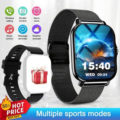 Sports Smartwatch - 2026 New Release, Wireless Calling & Support Call Function, Sports Pedometer & Fitness Tracker, Step Counting & Calorie Tracking, Multiple Sports Modes For Outdoor Sports, Sedentary Reminder & Message Push