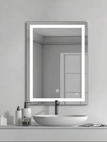 Espejo Luz Led Touch Pared Tocador Baño Vestidor 3 Luces Rectangular Con Marco - Tipo de Enchufe A USA (110-127V) - Ver 7