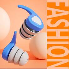 1 Pair Soft Silicone Waterproof Earplugs, Comfortable High-Quality Earplugs For Swimming, Bathing, Spa - Comes With Earplug Case, Reusable And Washable Silicone, Available In Orange/Pink/Purple/Blue/Black/Gray - Triangle Earplugs - View 6