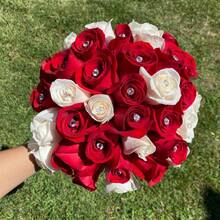 200/100/50 Pcs/Box Diamond Bouquet Pins Rhinestones Corsages Pins 1.5 Inch Crystals Gems Diamonds, Elegant Flower Brooch, Corsages Pins, Rhinestone Flower Brooch, Crystal Brooch Pin For Floral Flower Bouquets Wedding Floral Bridal Hair Accessories Jewelry Decor DIY Craft Sewing Room Decor,Wedding Decorations - White - View 5