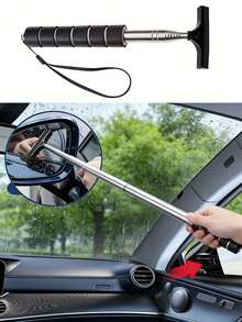 1pc Stainless Steel Retractable Windshield Wiper Blade, Glass Defogging And Water Stain Cleaning Car Wiper, Rearview Mirror Wiper - Multicolor - View 7