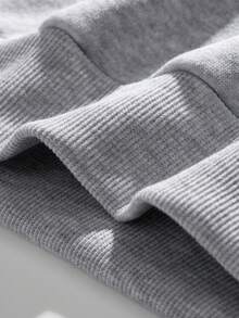 Men's Casual Fashionable Versatile Daily Commute Simple Printed Kangaroo Pocket Drawstring Hoodie, Autumn/Winter - Grey - View 6