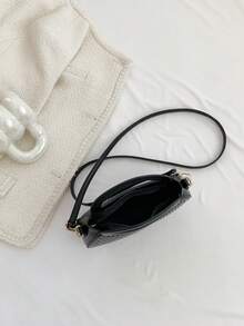 时尚白色小众设计，温柔法式风格，女士新款通勤约会手提包、单肩包和斜挎包 - 黑色 - 查看 11