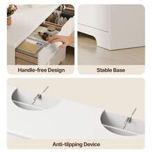 8 Drawer Dresser, 47" Wide White Dresser For Bedroom With Cut-Out Handles, Modern Wooden Chest Of Drawers With Anti-Tip Kit, For Living Room, Hallway, Entryway, Home Office, White - 白色 - 查看 7