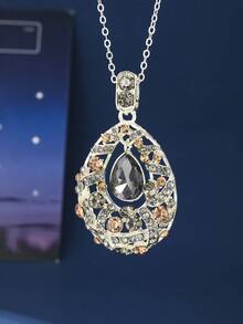 1 chiếc dây chuyền mặt dài phong cách Bohemian thanh lịch, đính đá zirconia tổng hợp, thích hợp đeo hàng ngày và làm quà tặng - Phù hợp với mọi mùa. - vòng cổ - Xem 10