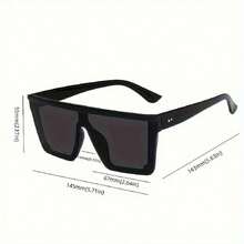 Pair Of Fashionable Women's Glasses With Polycarbonate Frame, Equipped With Polycarbonate Lenses, Simple Decoration, High-End Design, Makes Face Look Smaller, Fashion Accessories, Fashion Glasses, Unique Glasses, Modern Frame, Lightweight Lenses, Durable Frame, Women's Frame,  Women Retro,  Men Retro,  Retro, Women's Lenses - 黑色 - 查看 5