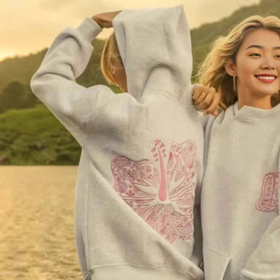 2026Hot-Selling Professional Embroidery DING Z European Size Sweatshirt Drop Shoulder Hoodie Embroidered Sweatshirt - Kiểu thêu màu xám nhạt - Xem 1