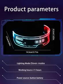 新款LED防护眼镜，7种颜色可选，未来感设计，11种灯光模式，适用于蜂窝灯光秀、夜店、DJ派对、嘉年华和角色扮演装饰。 - 科技眼鏡 - 查看 9