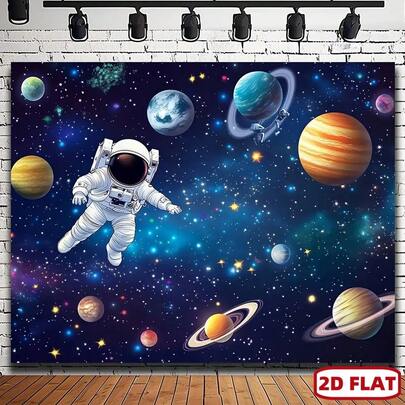 A Polyester Wall Hanging With A Vibrant Outer Space Nebula Background, With Planets And Stars, Is Very Suitable For Home Decoration Parties And Activities, Multifunctional Indoor And Outdoor Use, Activity Background, Various Scenes To Choose From, And Various Sizes To Choose From.