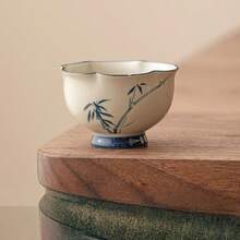 灰白色小雏菊花苞杯，陶瓷茶杯，茶杯，功夫茶具，茶壶，茶杯，水杯 - 彩色 - 查看 12