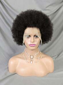 Afro Kinky Curly 13x4 Lace Front Wig For Women - 150% Density Human Hair Wig, Preplucked Realistic Hairline & Glueless Design, Natural Kinky Edges, Suitable For Everyone, Everyday Style Wig - Multicolor - View 10