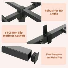 Cama Matrimonial de Metal de 8" de Altura y 800 lb de Capacidad, para Dormitorio - Negro - Ver 5