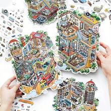 Bộ 3 tờ/túi sticker, sticker phong cảnh cỡ lớn, sticker phong cảnh nhiều lớp kiểu cổ điển, đồ dùng làm sổ lưu niệm và phụ kiện sổ tay, dùng để trang trí khung ảnh, máy tính, ốp điện thoại, cốc nước, tạp chí cũ, hộp bút, vali và bàn làm việc, sticker cá nhân hóa, đồ dùng học tập, quà Giáng sinh, quà tặng cho phụ nữ, sticker trang trí sổ lưu niệm, sticker văn phòng phẩm dễ thương, đồ dùng làm sổ lưu niệm. - Nhiều màu - Xem 11