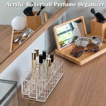 1个12/18格亚克力口红架，口红收纳盒，唇彩收纳盒和化妆品展示架，抽屉、梳妆台、浴室等场所的理想收纳方案，房间装饰，化妆包 - 彩色 - 查看 11