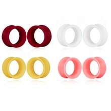 12pcs/8pcs Thin Punk Style 8-19mm PLA Ear Gauges, Simple & Fashionable Personalized Ear Plugs Piercing Jewelry Women - Round - View 23