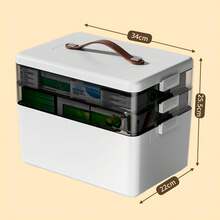Portable 3-Tier Medicine Organizer With Secure Buckle First Aid Storage Box For Home Office Emergency Kit - White - View 5