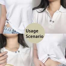 2pcs Pearl Jeans Ankle Clip, Chest Anti Light Needle, Anti Stepping Slipper Buckle, Pants Length Adjuster - Multicolor - View 6