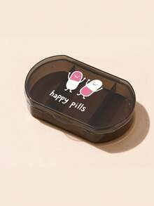 This Medicine Box Is Decorated With The "Happy Pill" Pattern, A Three Grid Portable Medicine Box, A Mini Medicine Box, A Portable Jewelry Medicine Box, And Can Be Customized With Letter Logos As Creative Gifts. It Is A Decorative Travel Medicine Box Suitable For Travel, Outdoor Activities, And Can Be Placed In Bags And Pockets, With A Unique Design. - Multicolor - View 8