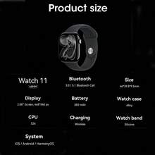 PANDA 11X Smart Watch, 2.08" HD Display, Bluetooth Calling, Message Preview, NFC Access, Sports Modes, Sleep & Health Monitoring, Customizable Dials, Weather Forecast, 3ATM Waterproof For Swimming, AI Smart Watch For Men & Women - Black - View 9