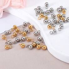 20/40 piezas Cuentas de bolas de acero inoxidable, aptas para hacer pendientes, collares, pulseras, tobillos y otros accesorios de joyería DIY - colgante de cuentas - Ver 7