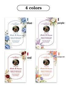 Customized Wedding Invitation, Customized Photo Invitation Card, Wedding Greeting Card, Wedding Invitation, Customizable Photo, Name And Date/Location Information - Multicolor - View 4