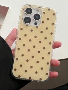 4Y4T Cute Polka Dot Glossy Jelly Phone Case For IPhone 17 Air 11 12 13 14 15 16 Pro Max IMD Shockproof Soft TPU Cover - Chấm bi - Xem 4