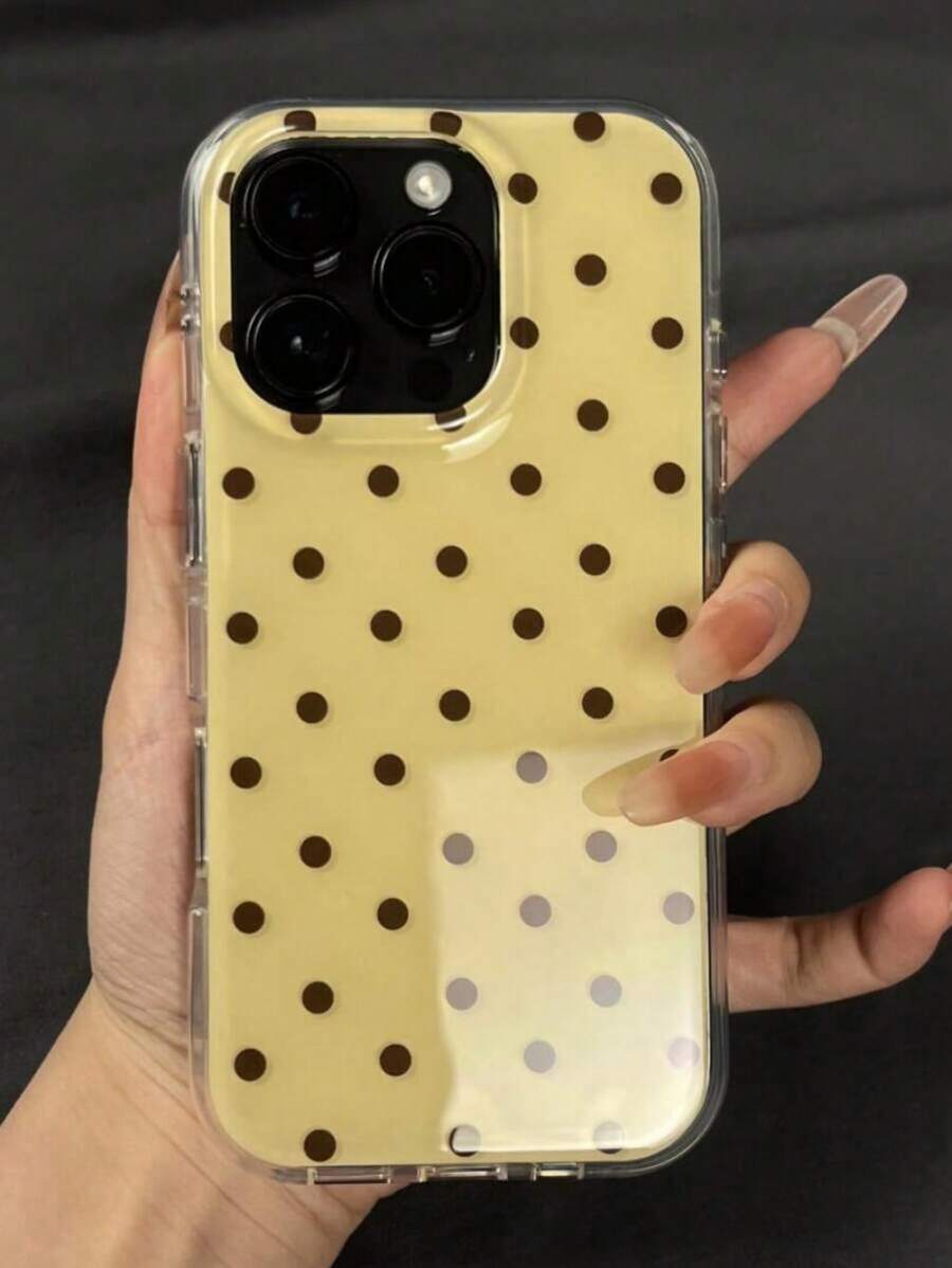 4Y4T Cute Polka Dot Glossy Jelly Phone Case For IPhone 17 Air 11 12 13 14 15 16 Pro Max IMD Shockproof Soft TPU Cover - Chấm bi - Xem 1