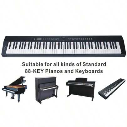 1 unidade de guia de notas reutilizável para teclas de piano, fácil de instalar e remover, compatível com teclas de tamanho padrão 61/88, sem necessidade de adesivos, à prova de som, para kalimba e diapasão.