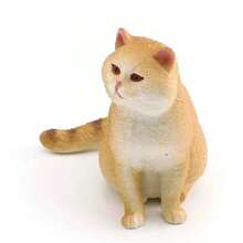 1个迷你逼真宠物猫模型桌面摆件，手工动物雕像：送给爱猫人士、宠物爱好者、宰牲节、婚礼季、返校季、女性、生日的惊喜礼物 - 彩色 - 查看 4