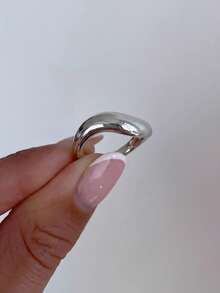1pc Classic Minimalist Smooth Curved 925 Sterling Silver Ring, Suitable For Daily Wear, Birthday, Christmas And Other Occasions - Smooth Curved Ring - View 4
