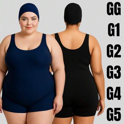 Maio Hidroginastica Forrado Com Bojo Plus Size Regata Com Perninha