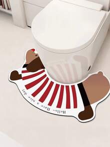 1件装可爱小狗U型装饰垫，浴室硅胶地毯，吸水地毯，浴室地垫，浴室地毯，门垫，小地毯，地毯，垫子，家居装饰，小地毯，户外地垫，家居装饰，地毯，卧室地毯，可水洗地毯 - 彩色 - 查看 3