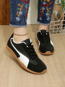 Trending Breathable Casual Sneakers, Women's 2025 Spring New Versatile Leisure Sports Skateboard Shoes, - Black - View 4