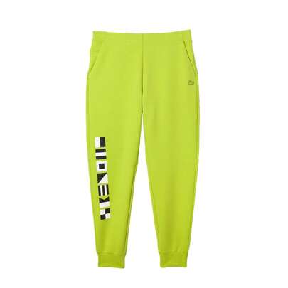 Pantalones de chándal con estampado reflectante amarillo de Lacoste para hombre