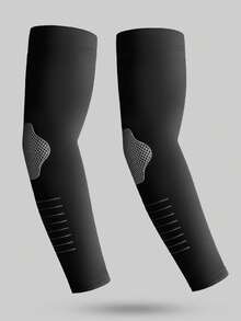 1 đôi ống tay dài chống nắng bằng nylon màu trơn, dáng rộng, thoáng khí, co giãn, lý tưởng cho các hoạt động thể thao mùa hè, đạp xe, dành cho nam giới. - Nhiều màu - Xem 9