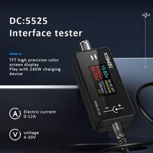 KWS-DC28 Charging Tester, Supports 12A High Current DC5525 Interface, Voltage Meter, Power Meter - Black - View 4