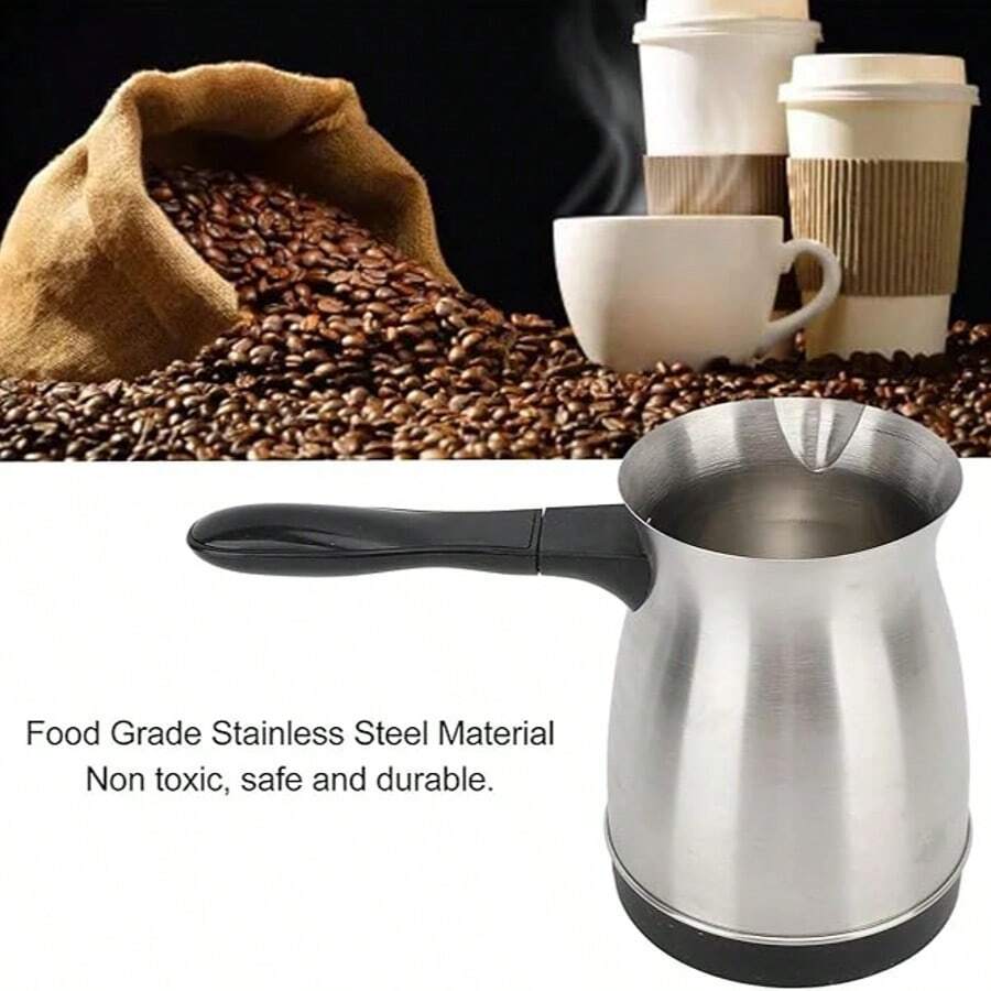 Akane Electric Turkish Coffee Maker Machine With 600ml/20oz Coffee Pot Multifunctional Espresso Maker Tea Milk Pot 600W Stainless Steel Heating Coffee Pot With Dual Ion Ergonomic -Scald Handle - EU C Type Plug(220-240V) - View 1