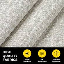 No Drill Cordl Roman Shades For Windows 20" W * 64" H - 100% Blackout - Linen - Beige - 20W64H - View 3