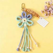 1pc Customized Handmade Flower Shaped Keychain Personalized Tassel Keyring Backpack Accessory Decoration Gift For Mom/Girlfriend Valentine's Day Gift Kawaii Key Lanyard Flower Keychain - Multicolor - View 21