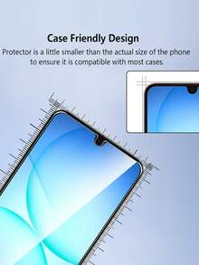 2pcs Full Screen Tempered Glass Privacy Screen Protector Compatible With Samsung Galaxy A17, No Bubble Anti-Scratch, Full Coverage Edge Privacy Filter, Tempered Glass Material, Suitable For Privacy-Conscious Users Screen Protection Essentials, Applicable To Daily Shield, Office, Home Daily Shield Office Home Phone Screen Protector Phone Accessories Anti-Spy Waterproof Shockproof Anti-Fall Scratch Resistant - Black - View 5