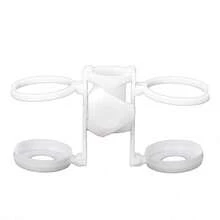 Portabicchiere per ombrellone da esterno - Accessori per ombrellone da esterno in grado di contenere bevande, snack e semplice stoccaggio - Vassoio portabevande in plastica adatto per campeggio, frutta e bevande - Base e supporto multifunzionali per ombrellone da esterno - Bianco - Visualizzare 6