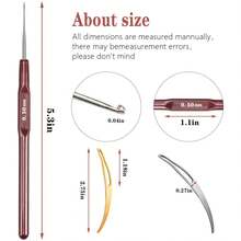 Crochet Hook Hair Tool, Needle Hooks Dreadlock Kit For Braid Dreadlocks - Brown - View 2