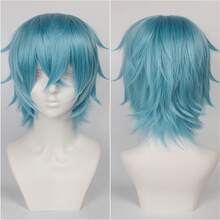 Karida 14-Inch Synthetic Fiber Cosplay Wig With Bangs, Layered Straight Hair, Unisex Cosplay Wig, High Density, Natural-Looking Cosplay Wig For Men And Women