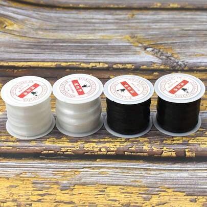 1pc Outdoor Hunting Gear Amber Strap With Rubber Band Prop, DIY Rubber Band Accessory, 20m/Roll Elastic Rope. Available In Black And White, 4pcs/Set Suitable For Daily Use, Made Of Natural Latex High Elasticity Binding Rope.