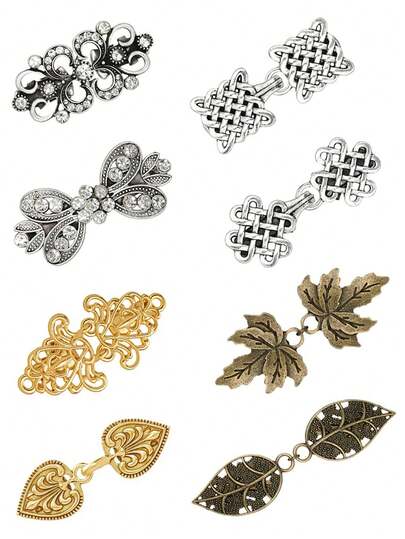 Vintage Sweater Swirl Clip Retro Collar Cape Cloak Cardigan Shawl Clasp Dress Shirt Brooch Pins Cinch Scarf Hat Clips Decoration Leaf Rhinestone Pearl Knot Heart Patterns Clips For Women Men